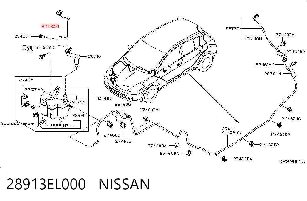 Tampa de tanque de fluido para lavador Nissan Tiida C11X ao melhor preço
