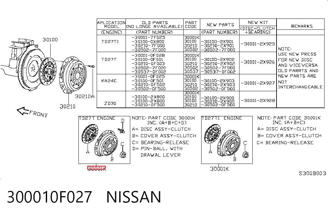 Compre 301000F030 Ford Kit de embraiagem (3 peças)