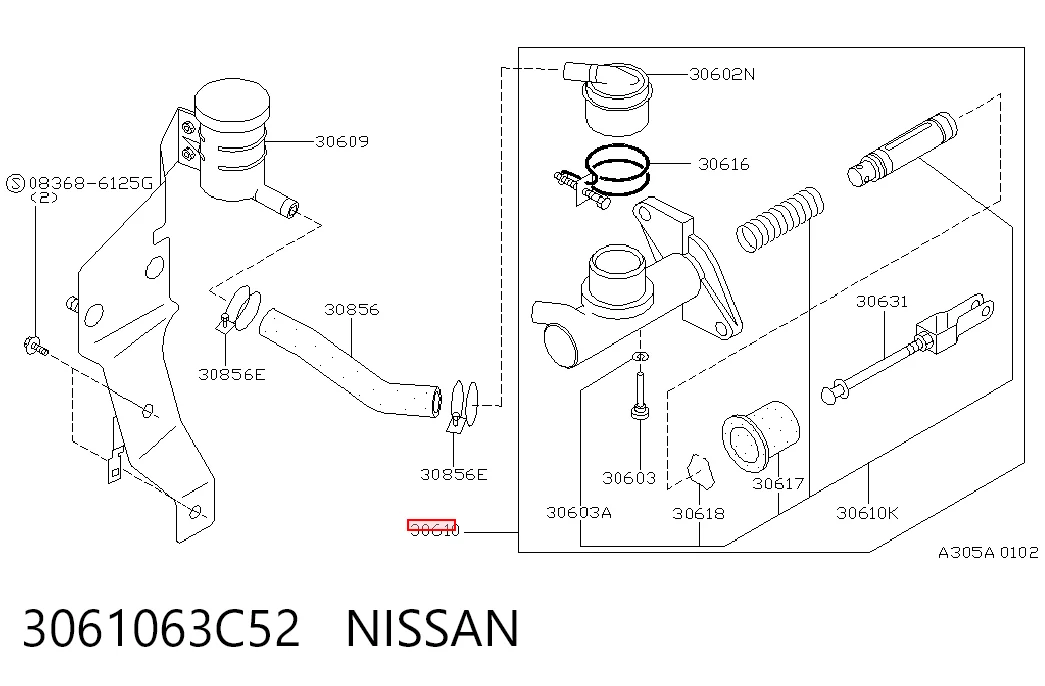 Cilindro mestre de embraiagem para Nissan Sunny II B12