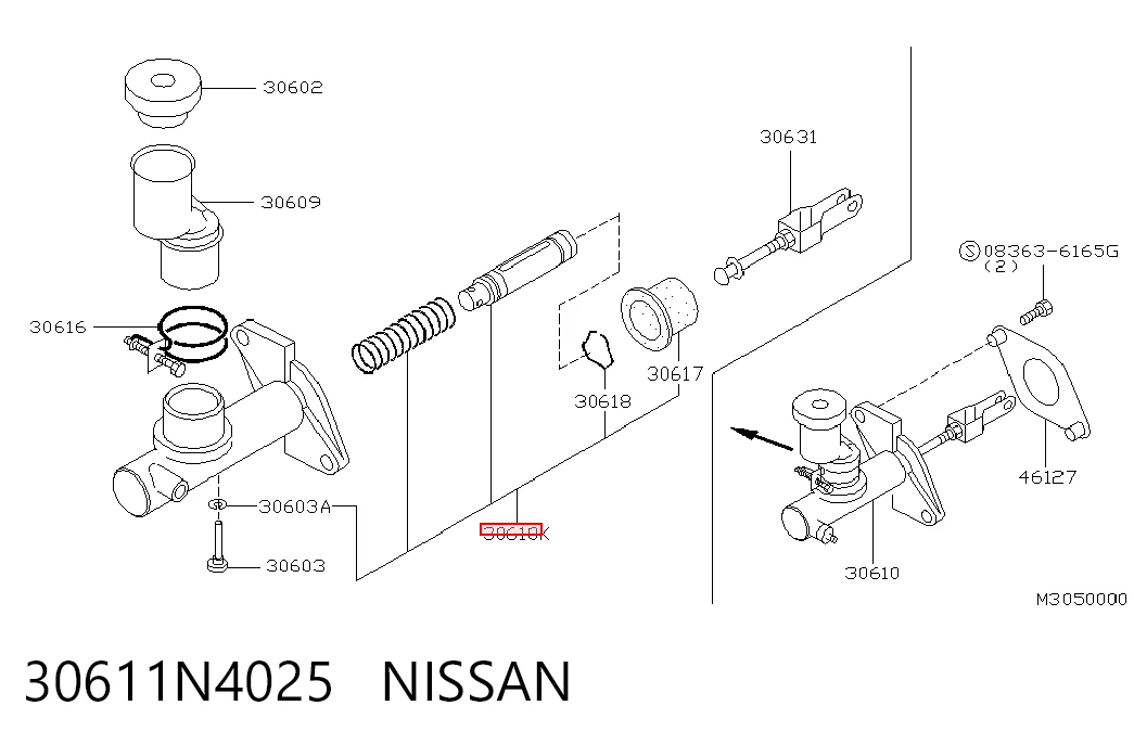  Kit de reparação de cilindro principal de embraiagem Nissan Terrano II SUV (R20) (1993 - 2006) II