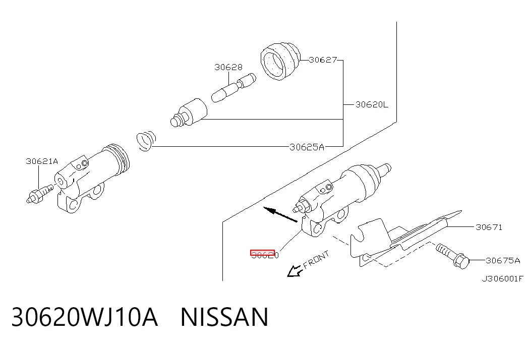 Cilindro de trabalho de embraiagem Nissan Patrol  Y61