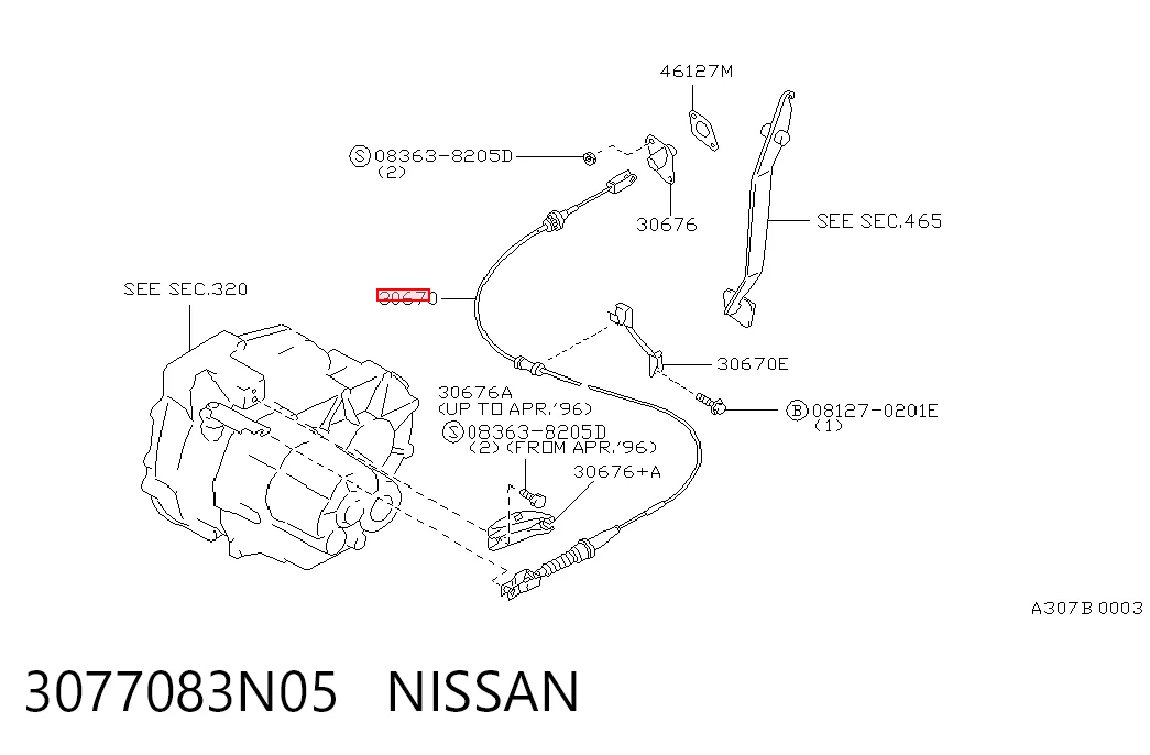 Cabo de embraiagem para Nissan Primera  W10