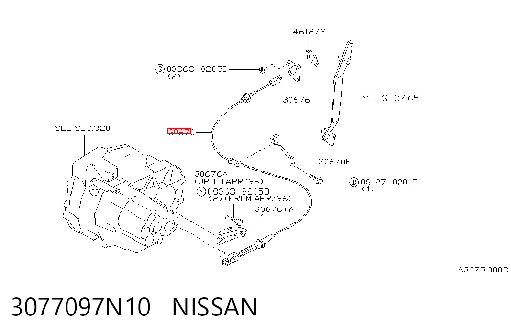 Cabo de embraiagem Nissan Primera  W10