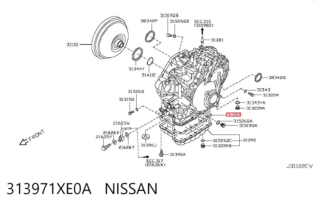 Vedante de panela da Caixa Automática de Mudança/Caixa Mecânica de Mudança Nissan Murano  Z51