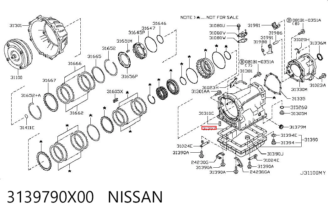 3139790X00 Nissan/Infiniti Vedante de panela da Caixa Automática de Mudança/Caixa Mecânica de Mudança