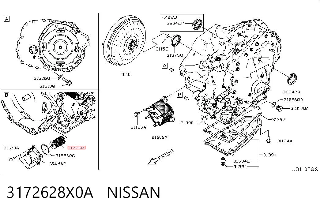 Filtro da Caixa Automática de Mudança Nissan Tiida preço, a partir de 7,94 USD