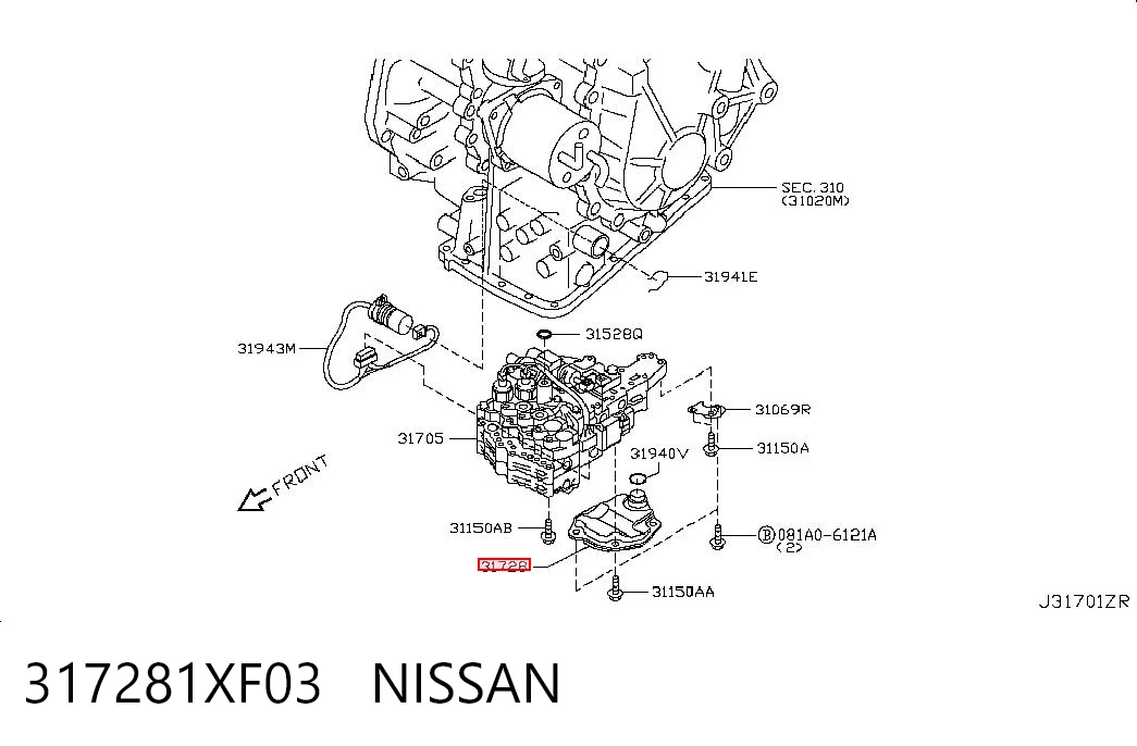 317281XF03 Nissan/Infiniti Filtro da Caixa Automática de Mudança