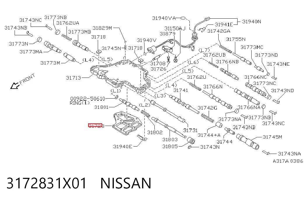 3172831X01 Nissan/Infiniti Filtro da Caixa Automática de Mudança