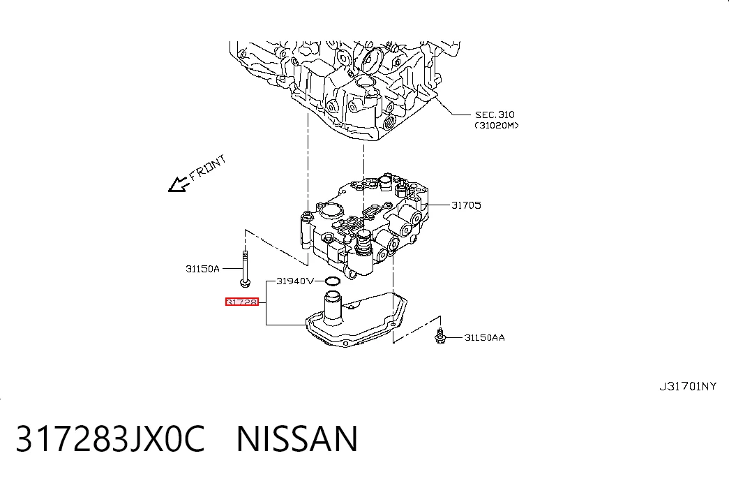 317283JX0C Nissan/Infiniti Filtro da Caixa Automática de Mudança