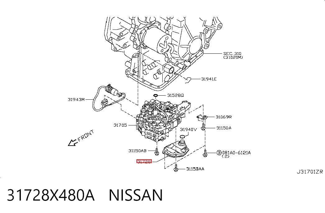 31728X480A Nissan/Infiniti Filtro da Caixa Automática de Mudança