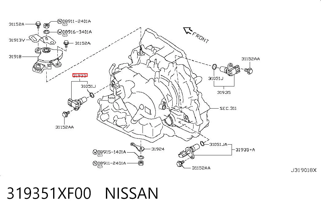 319351XF00 Nissan/Infiniti Sensor de velocidade