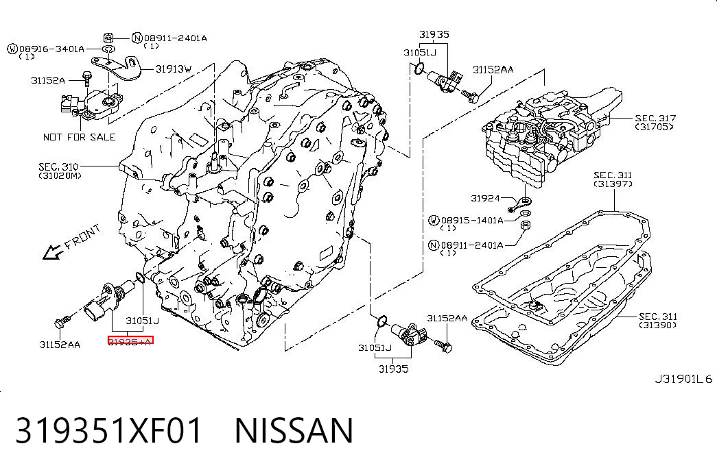 319351XF01 Nissan/Infiniti Sensor de velocidade