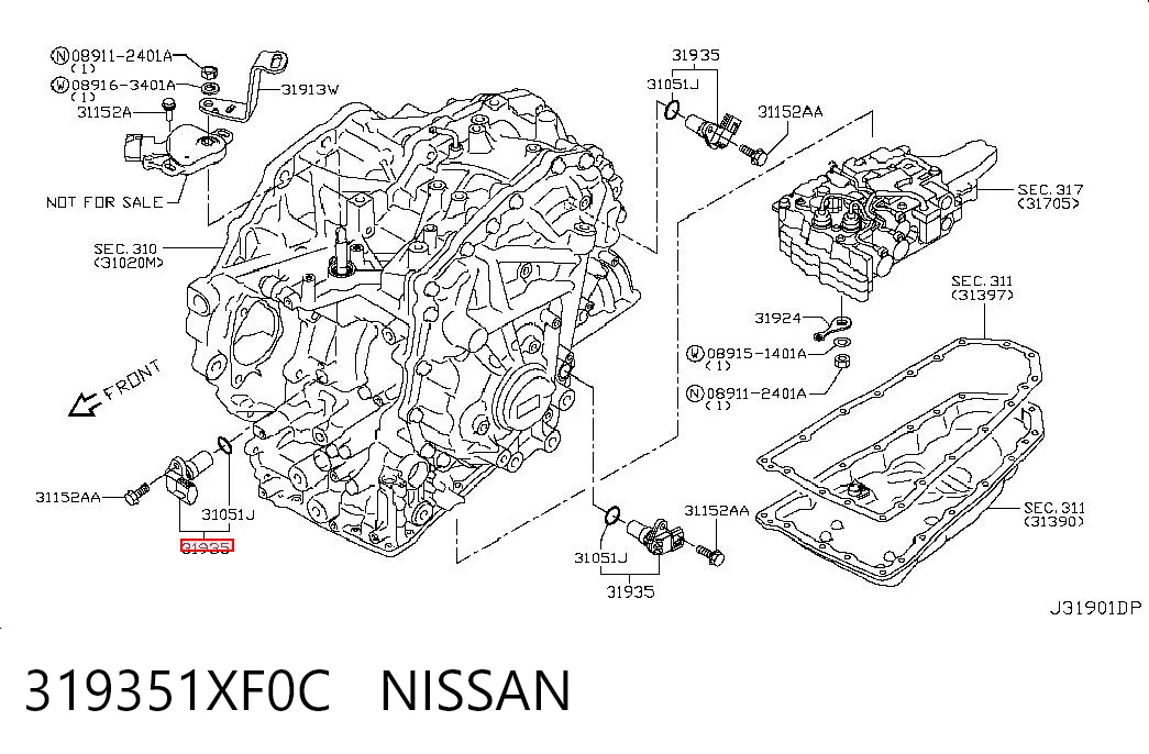 319351XF0C Nissan/Infiniti Sensor de velocidade