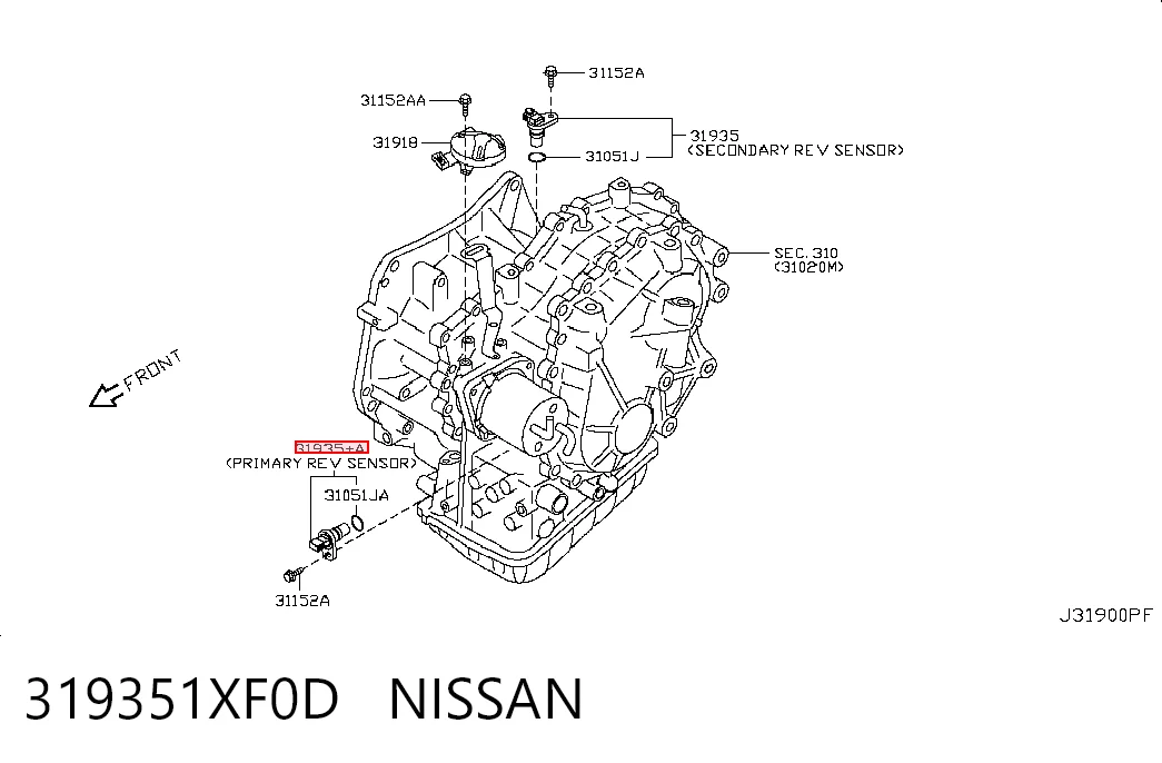 319351XF0D Nissan/Infiniti Sensor de velocidade