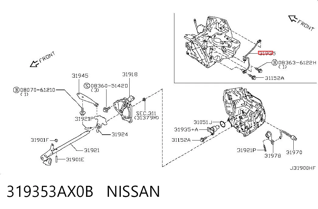319353AX0B Nissan/Infiniti Sensor de velocidade