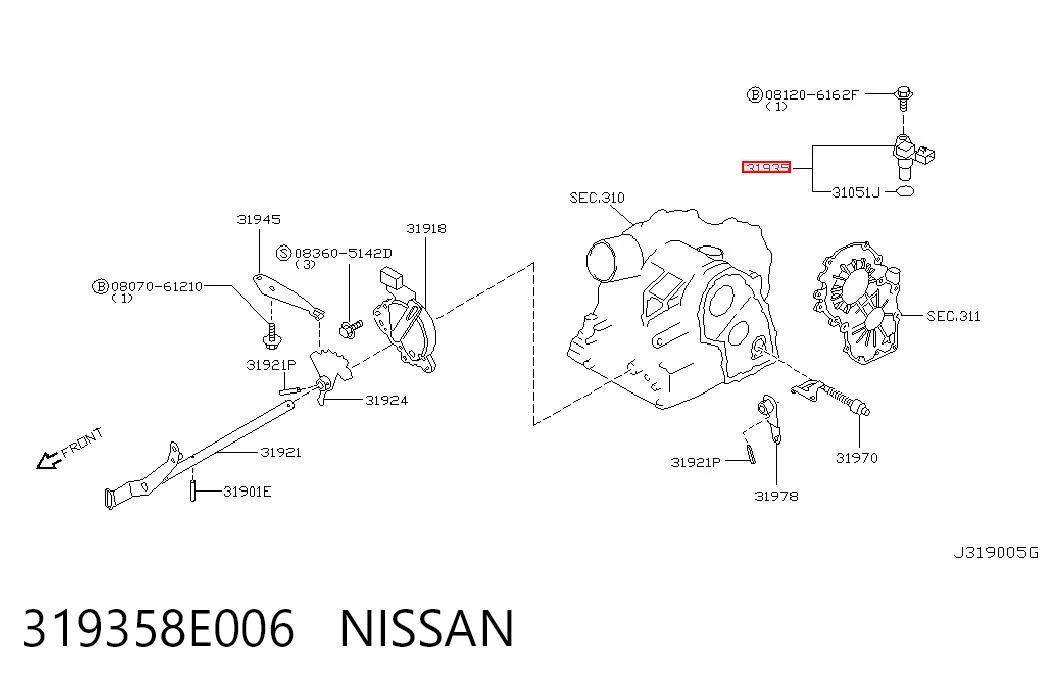 319358E006 Nissan/Infiniti Sensor de velocidade