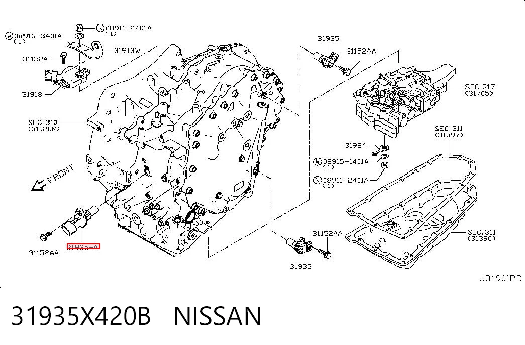 31935X420B Nissan/Infiniti Sensor de velocidade