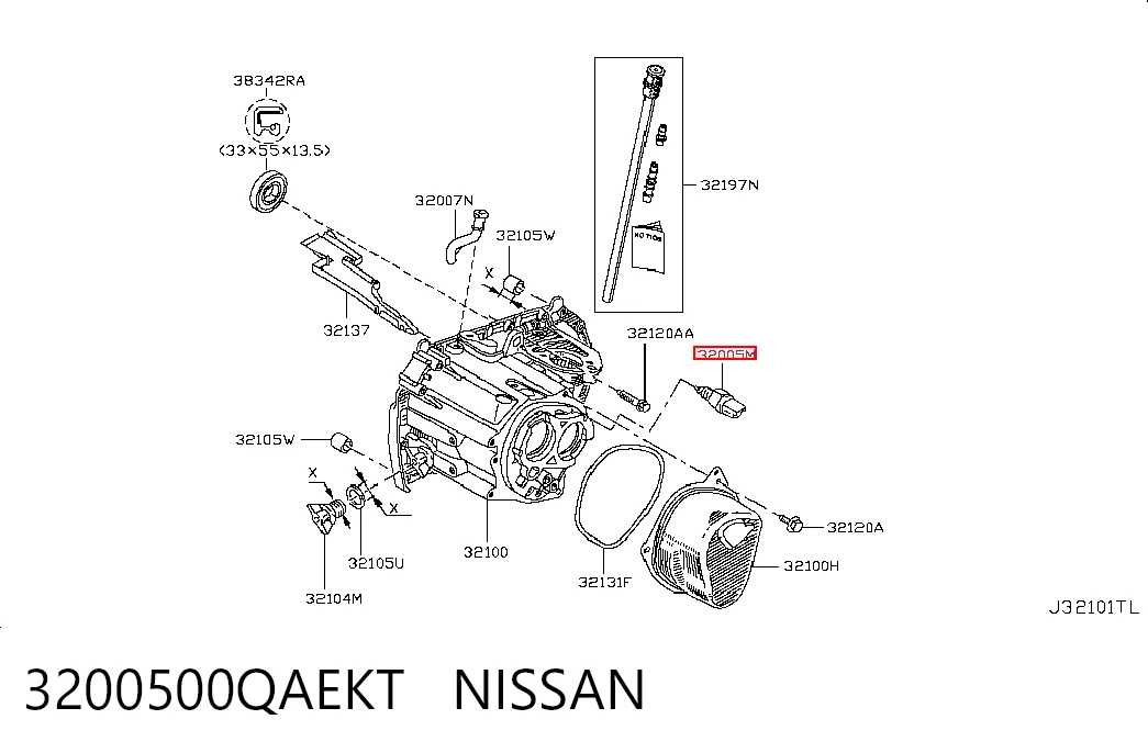 3200500QAEKT Nissan/Infiniti Sensor de ativação das luzes de marcha à ré