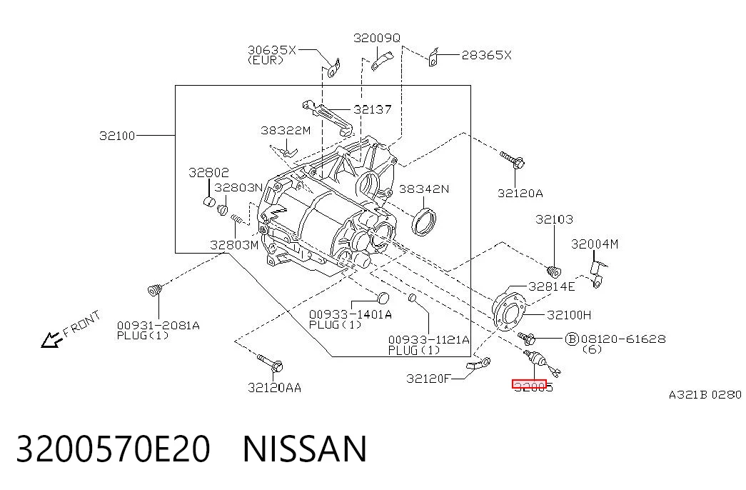 Sensor de ativação das luzes de marcha à ré para Nissan Sunny III Y10