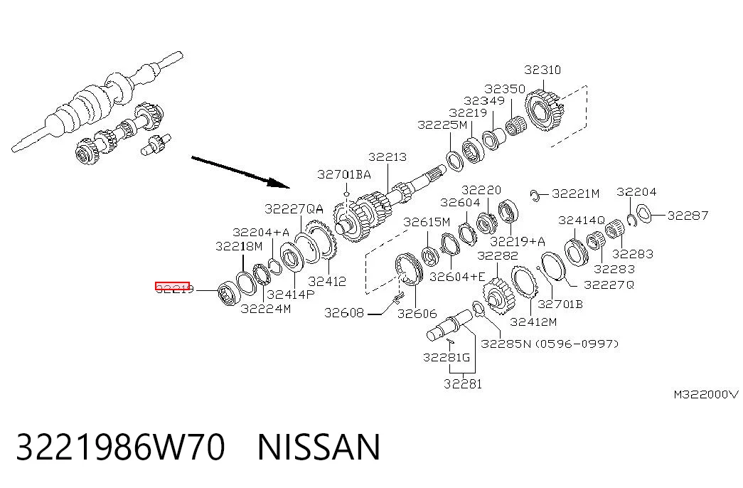 Rolamento da Caixa de Mudança para Nissan Terrano R20