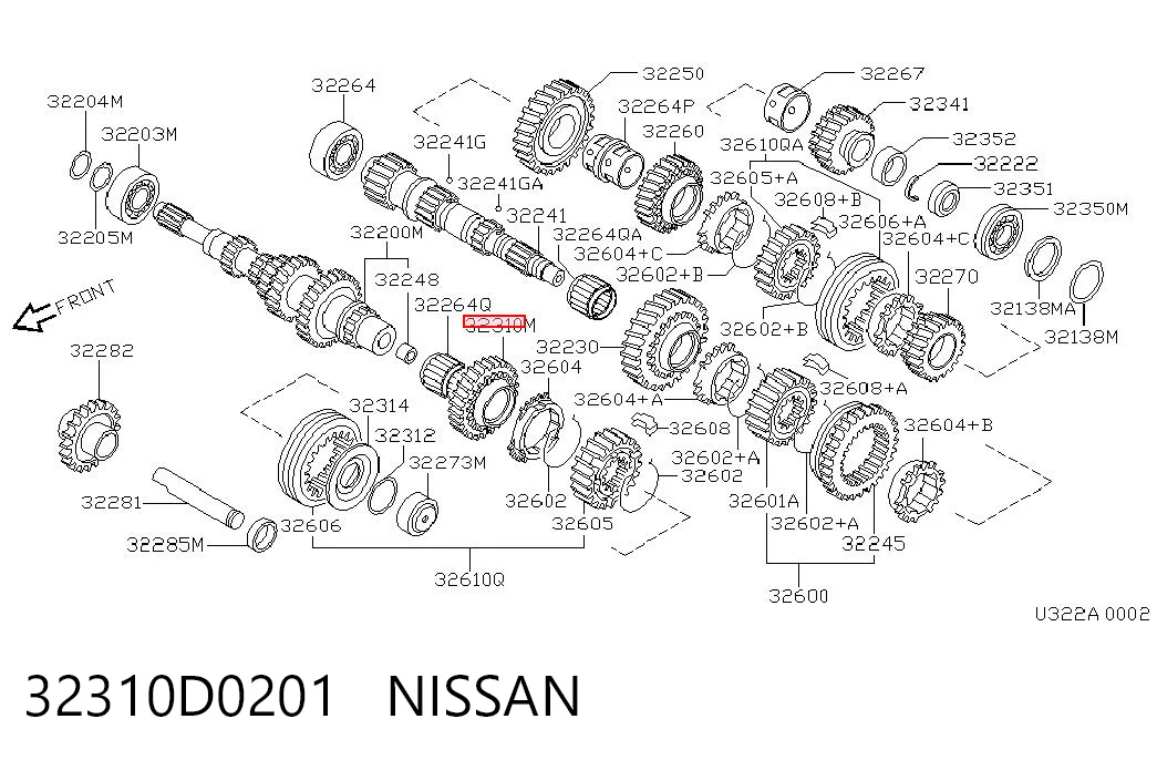 Roda dentada motriz de 5ª velocidade para Nissan Sunny I B11