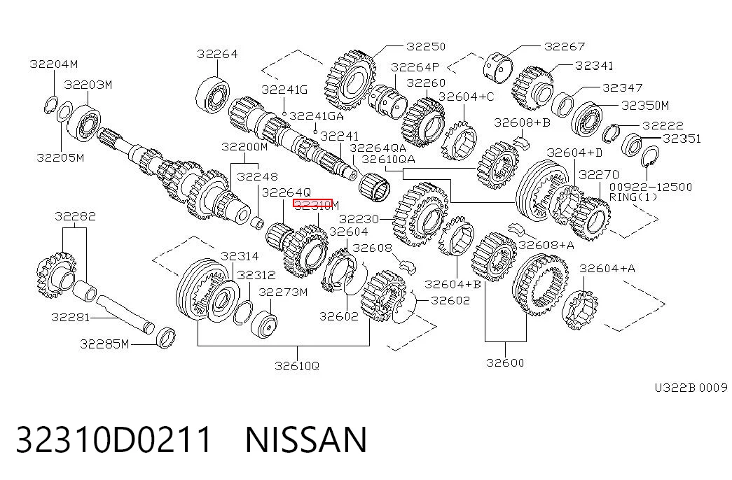 Roda dentada motriz de 5ª velocidade Nissan Sunny I B11