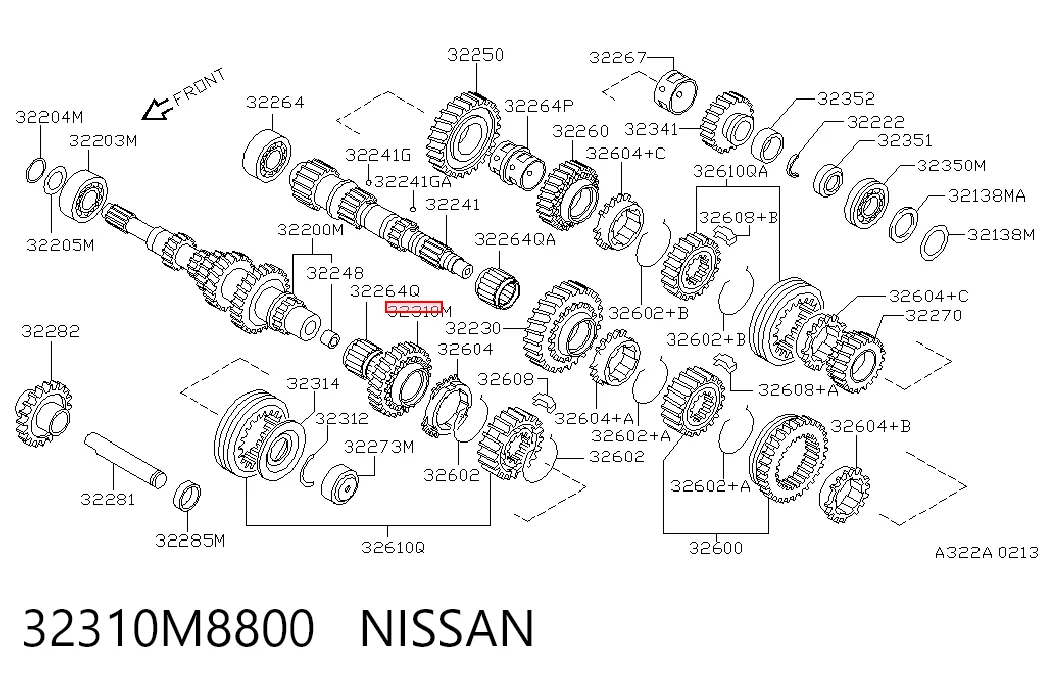  Roda dentada motriz de 5ª velocidade Nissan Sunny I sedan (B11) (1981 - 1985) I