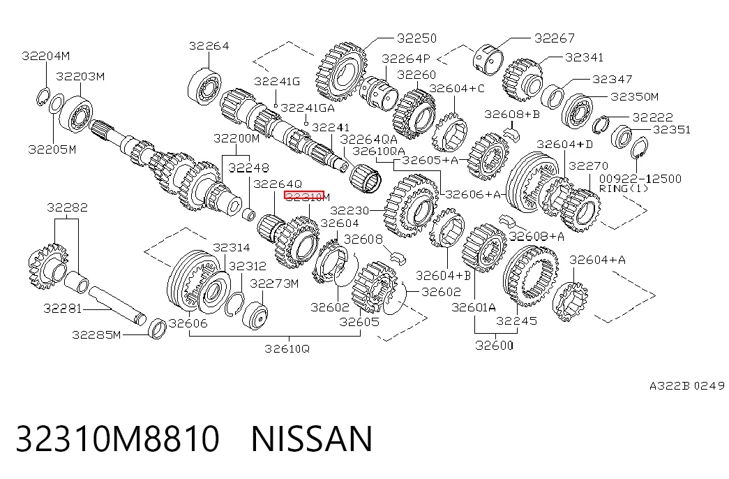 Roda dentada motriz de 5ª velocidade Nissan Primera  P10