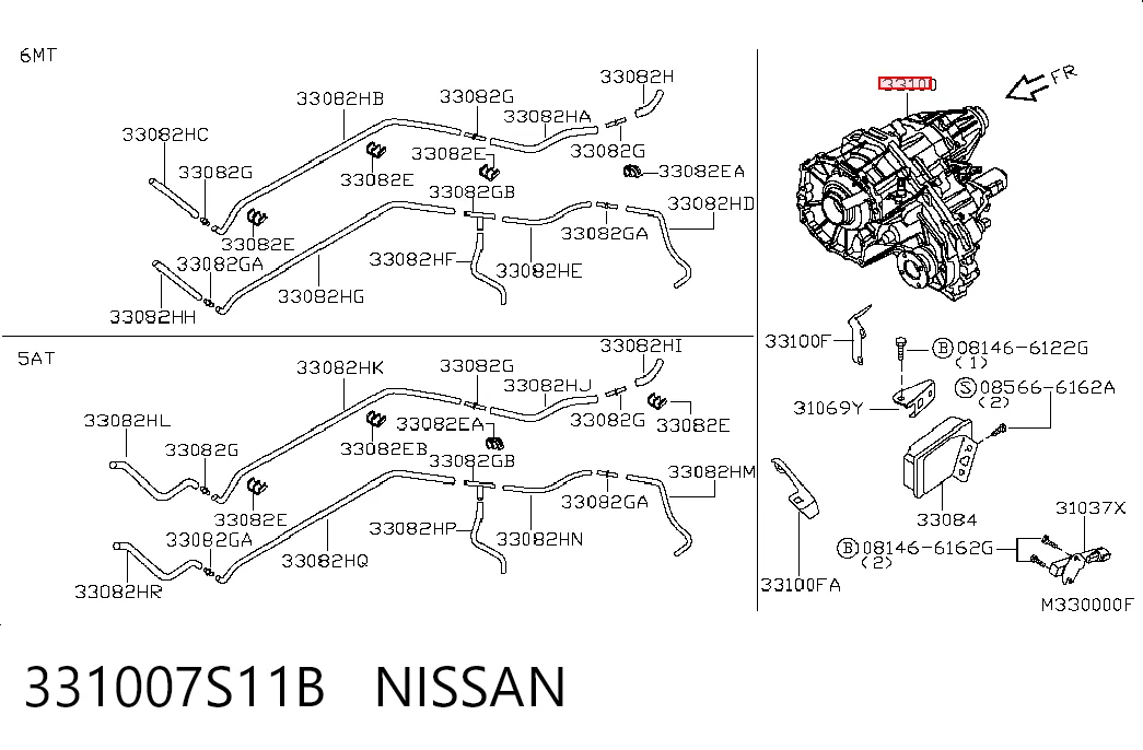 Caixa de transferência para Nissan Pathfinder  R51M
