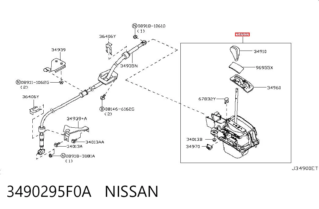 Mecanismo de mudança (ligação) Nissan Almera B10RS ao melhor preço