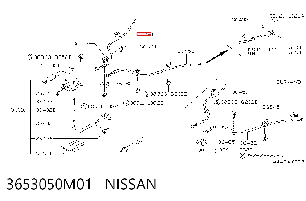 Cabo do freio de estacionamento traseiro direito Nissan Sunny preço, a partir de 11,85 USD