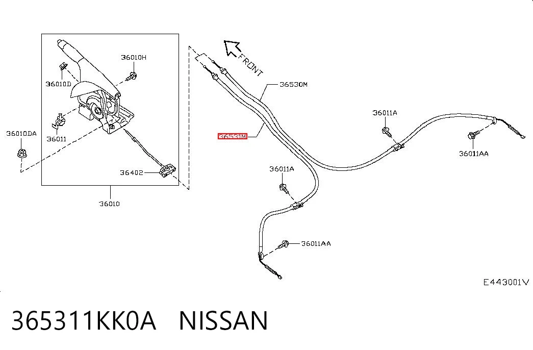 Cabo do freio de estacionamento traseiro esquerdo Nissan JUKE  F15 ao melhor preço