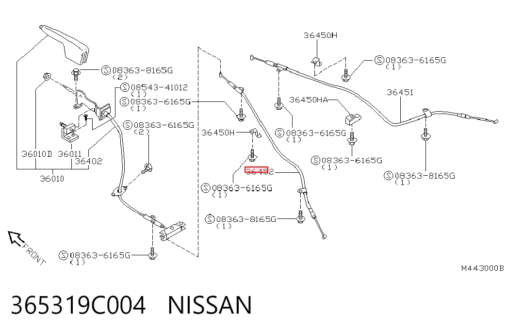 Cabo do freio de estacionamento traseiro esquerdo para Nissan Vanette CARGO C23