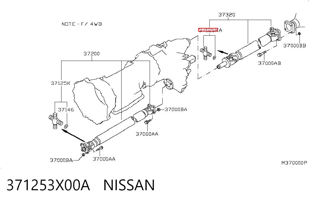 Cruzeta da junta universal traseira para Toyota Hilux  KUN25