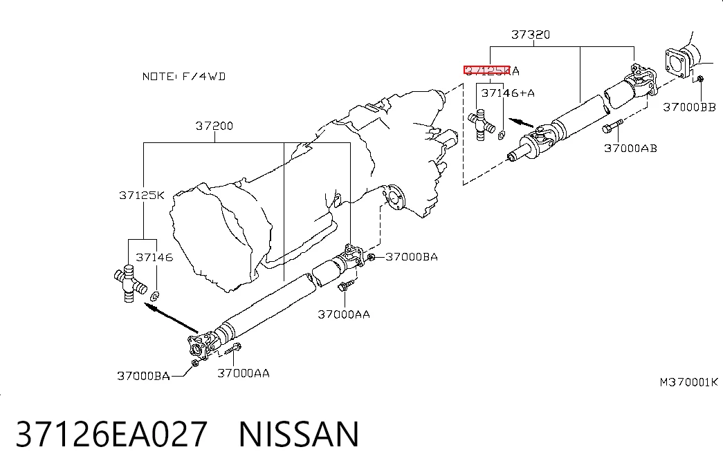  Cruzeta da junta universal traseira Toyota Hilux pick-up (KUN25) (2005 - 2015) 