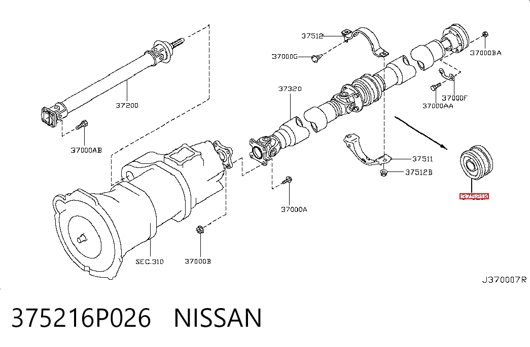 375216P026 Nissan/Infiniti Rolamento suspenso da junta universal