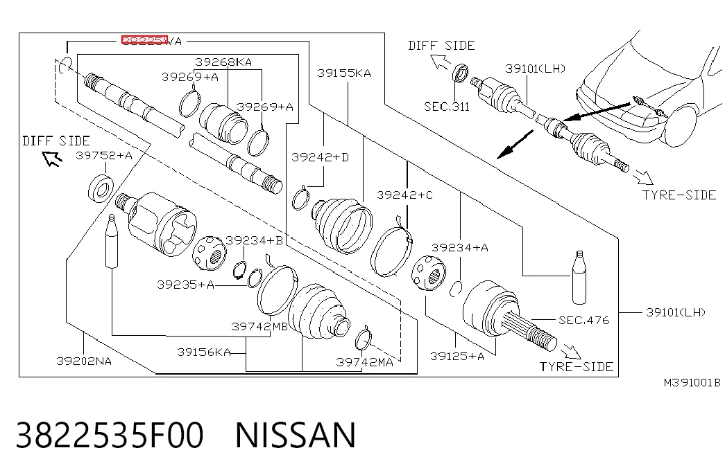 3822535F00 Nissan/Infiniti