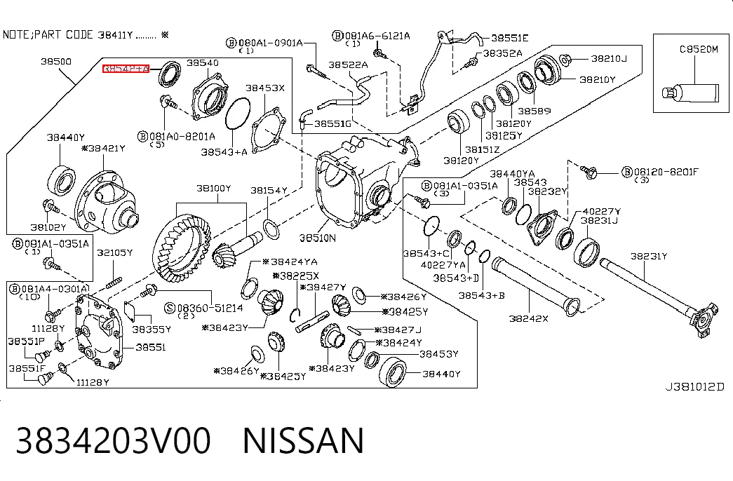 3834203V00 Nissan/Infiniti