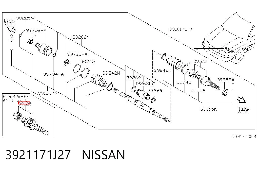 Compre Junta homocinética externa dianteira Nissan Primera 