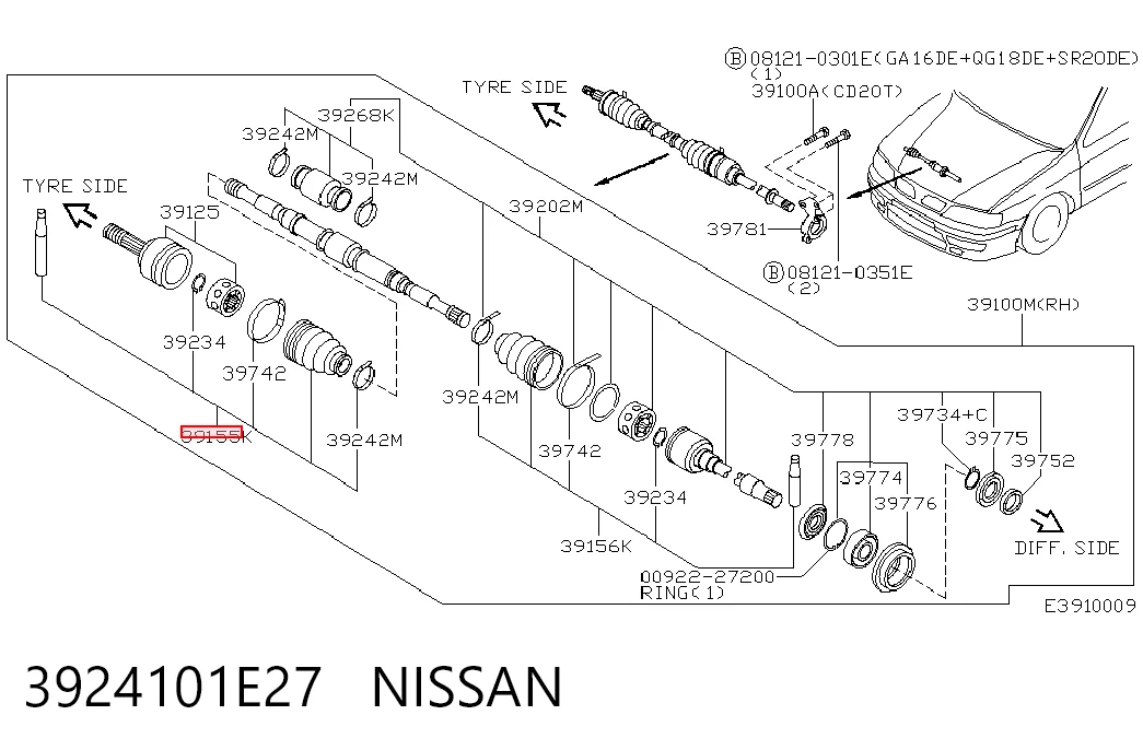 Compre Bota de proteção externa de junta homocinética do semieixo dianteiro Nissan Terrano 2