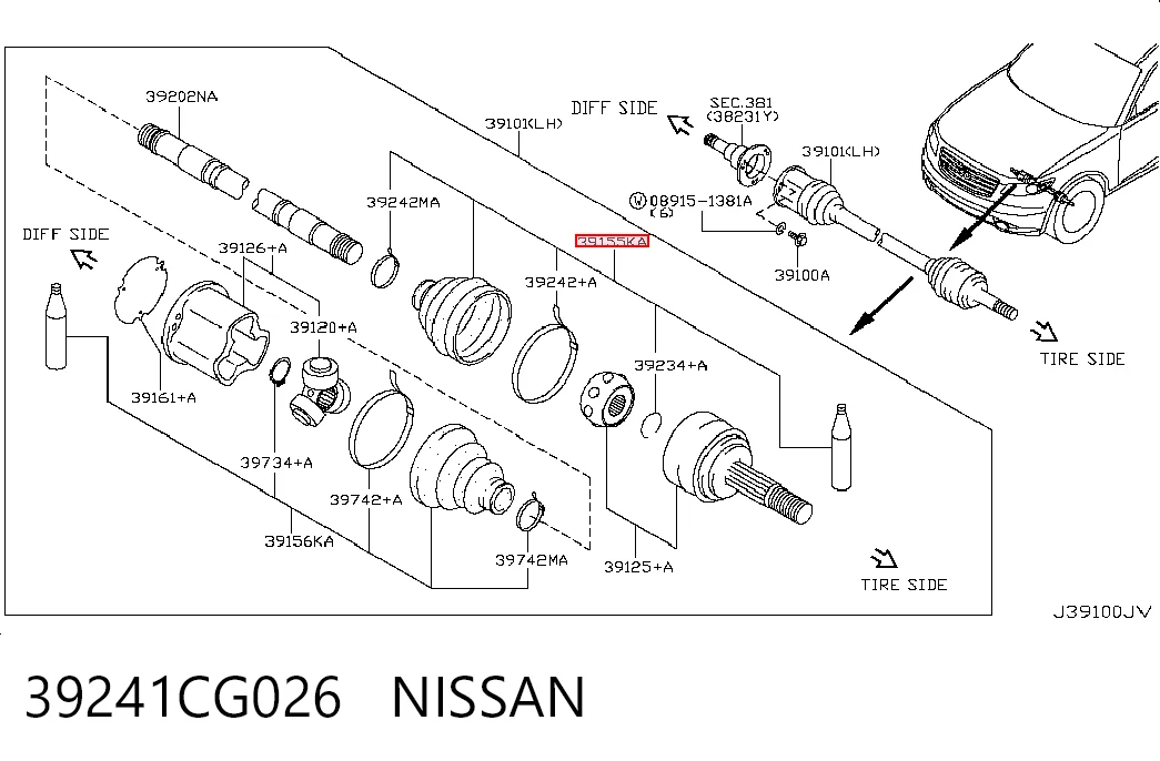 Bota de proteção externa de junta homocinética do semieixo dianteiro para Nissan Versa NOTE E12