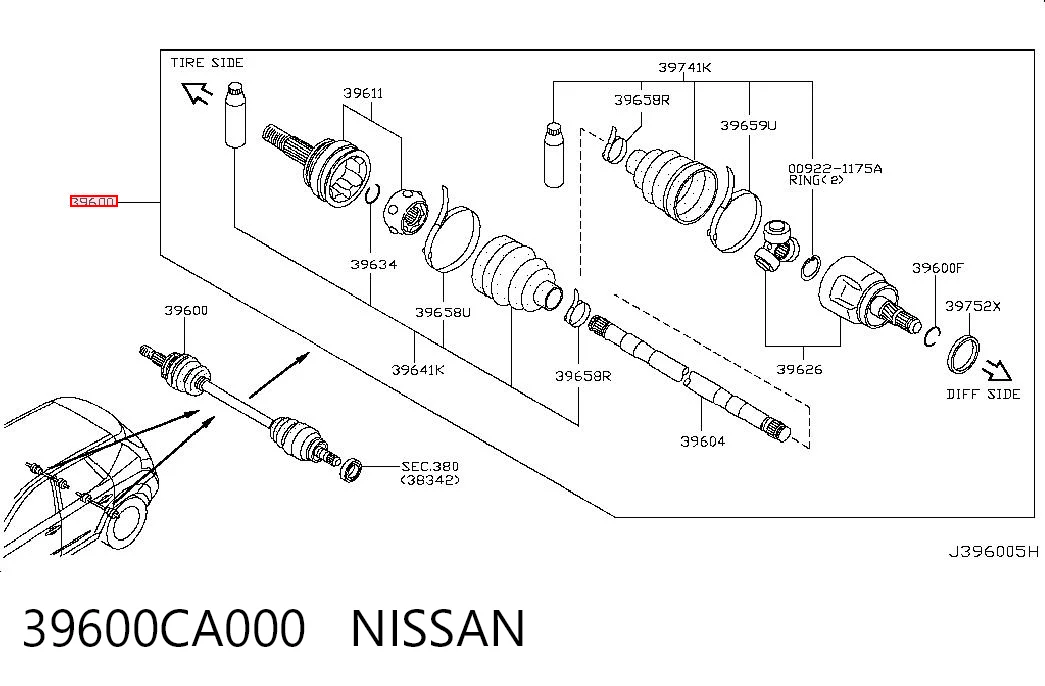 Semieixo traseiro Nissan Murano  Z50 ao melhor preço