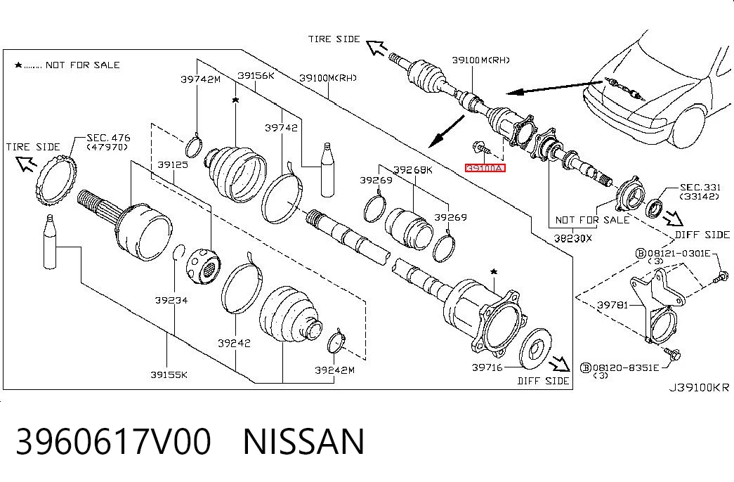 3960617V00 Nissan/Infiniti