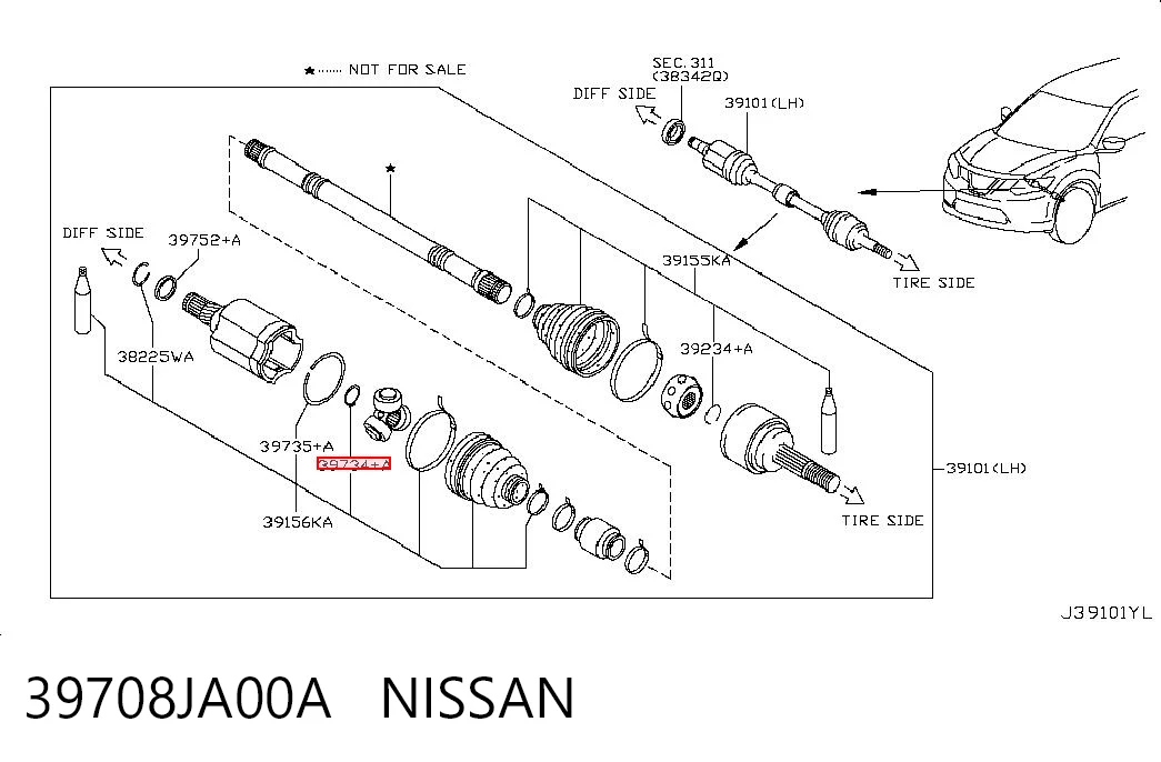 39708JA00A Nissan/Infiniti
