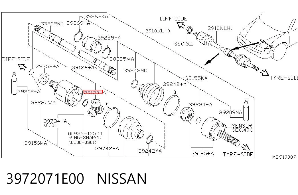Junta homocinética interna, tripé Nissan Almera preço, a partir de 52,79 USD