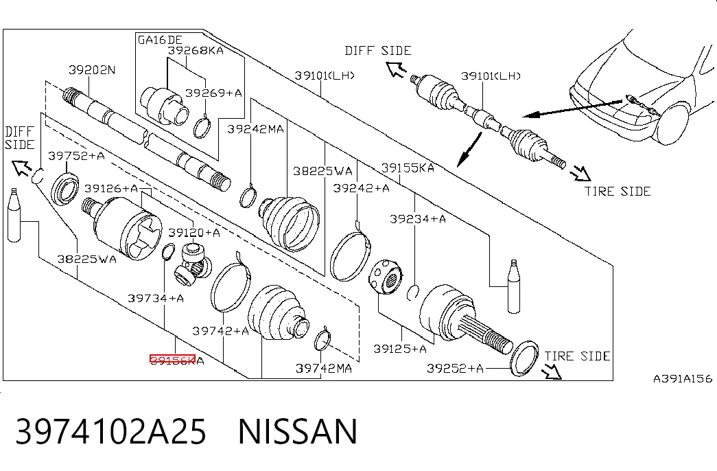 Compre Bota de proteção interna de junta homocinética do semieixo dianteiro Nissan Sunny 2