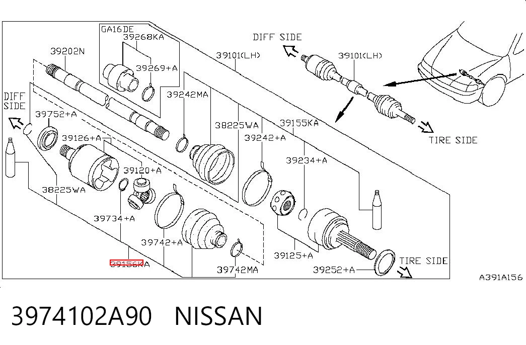 Bota de proteção interna de junta homocinética do semieixo dianteiro Nissan Sunny II N13 ao melhor preço