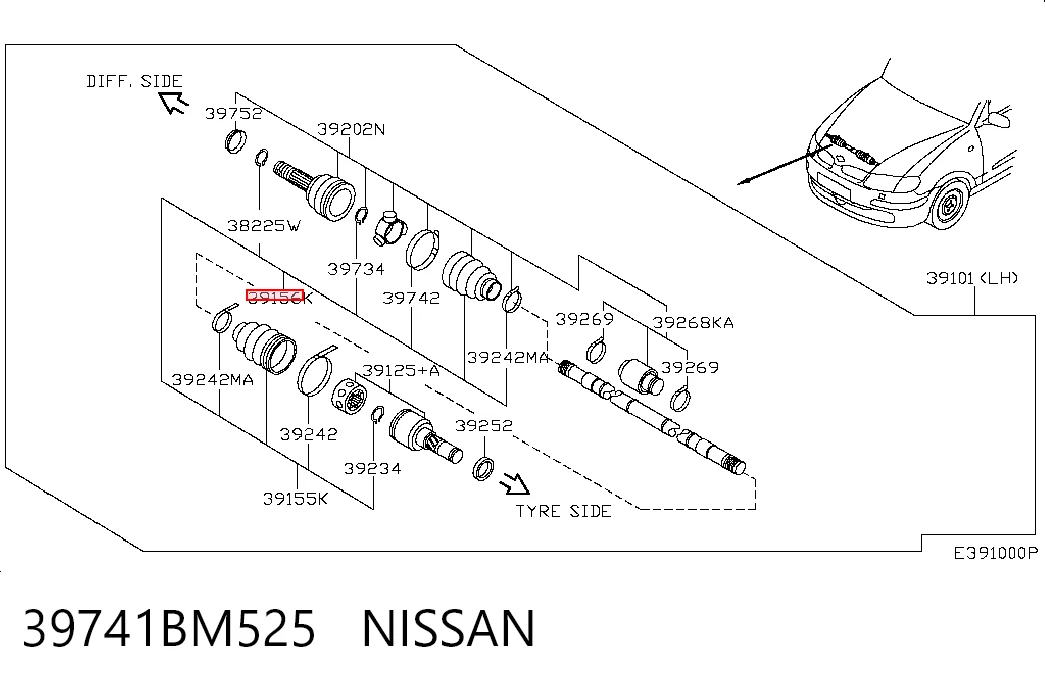 Compre Bota de proteção interna de junta homocinética do semieixo dianteiro Toyota Corolla 