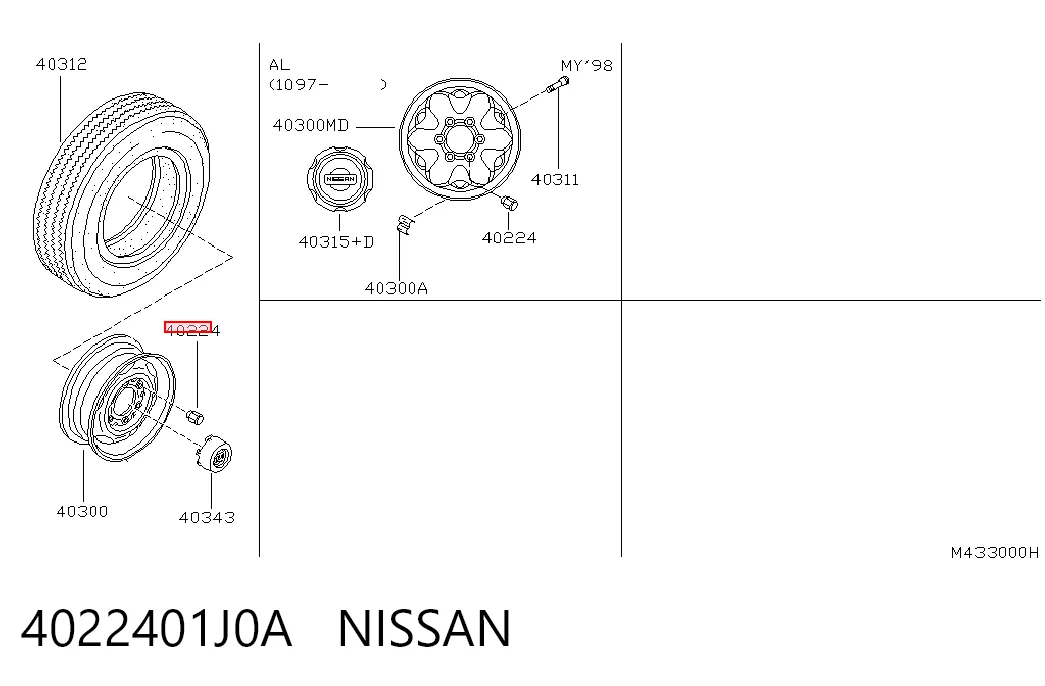 Porca de roda para Nissan Tiida  C11X