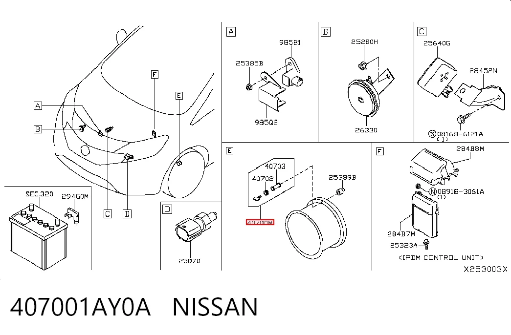 407001AY0A Nissan/Infiniti Sensor de pressão de ar nos pneus